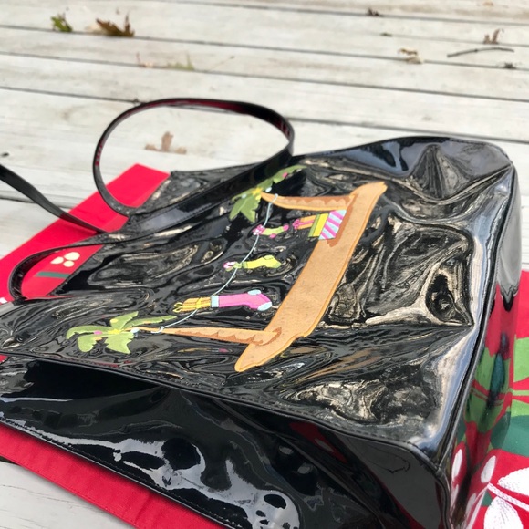 Holiday tote Liz Claiborne holiday resort bag purse graphic resort wear - Picture 6 of 12